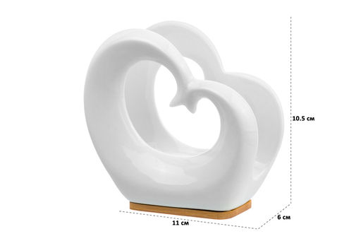 Салфетница 11*6*10,5 см "Сердце" на дер. подставке