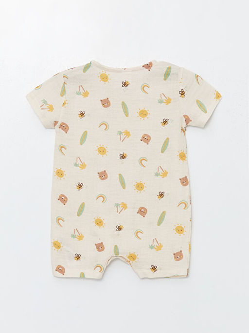 Bisiklet Yaka K?sa Kollu Bask?l? Erkek Bebek Tulum - Waikiki фото 2