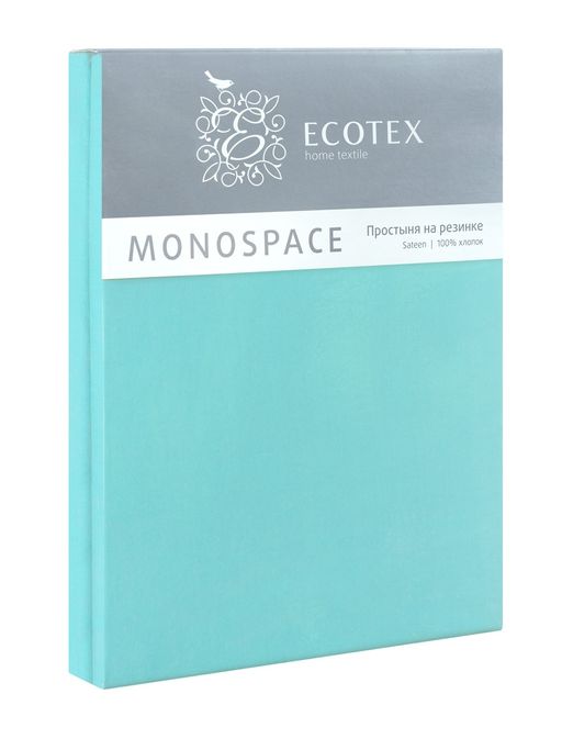 Простыня на резинке 160х200 Моноспейс бирюзовый - Ecotex фото 4