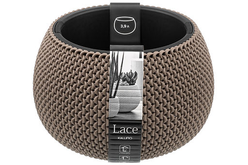 Кашпо 3,9 л 29*29*20 см "Сфера" серо-коричневое (модель 573)