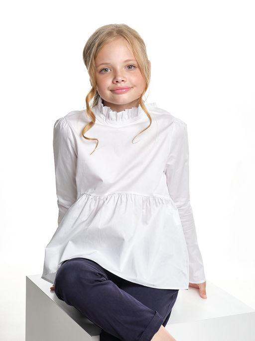 Рубашка для девочки в школу белая UD 7823 белый - Mini maxi фото 10