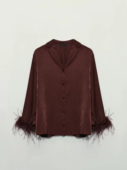 Блузка с английским воротником и перьями / Zarina
