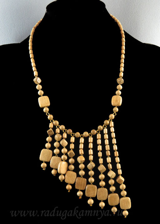 Украшения из дерева - Колье, 58см