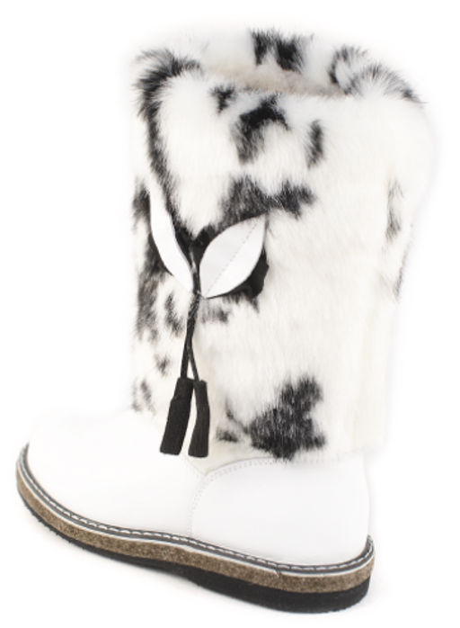 Унты женские на войлоке белые, бело-черный мех - Roshva фото 3