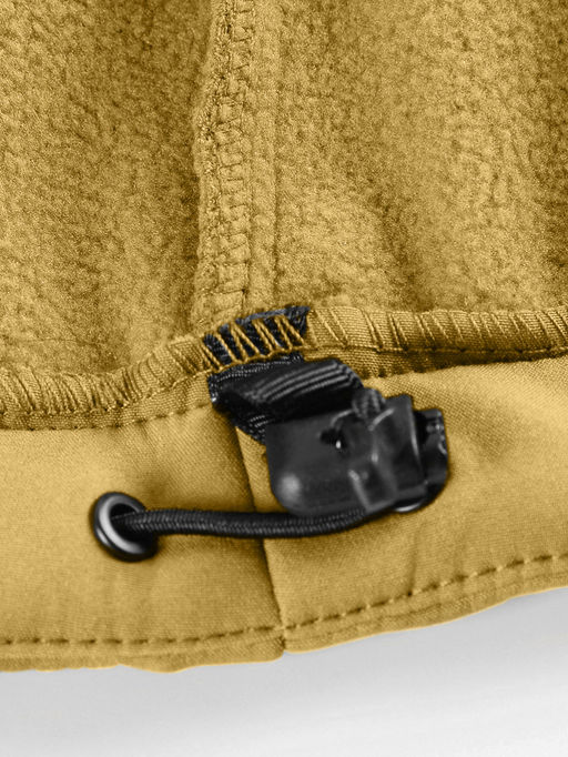 Ветровка спортивная женская с капюшоном softshell горчичного цвета 9566G - Mtforce фото 10