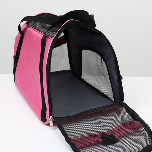 Сумка-переноска сетчатая, 43 х 21 х 30 см, розовая - Пижон фото 5