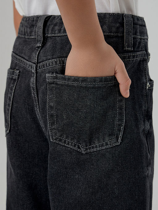 Джинсы для девочек серые Wide leg - Mark formelle фото 7