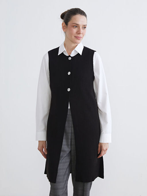 D??me Detayl? Kad?n Triko Yelek