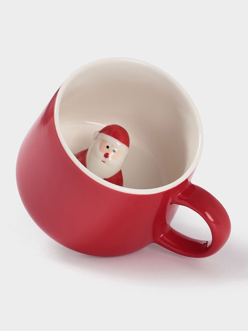 Кружка новогодняя «Дед Мороз», 300 мл, керамика, красная