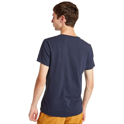 Футболка Timberland T-Shirt Dunstan River Jersey Crew Neck Slim темно-синяя  фото 4