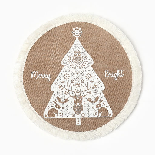 Набор сервировочных салфеток 4 штуки Merry bright цвет белый, 37*37 см