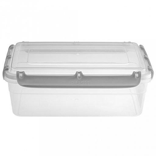 "Bergen" Контейнер для продуктов пластмассовый 2,6л, 25,8х17,9х9,2см, с защелками, пепельный жемчуг, подходит для СВЧ (Россия)