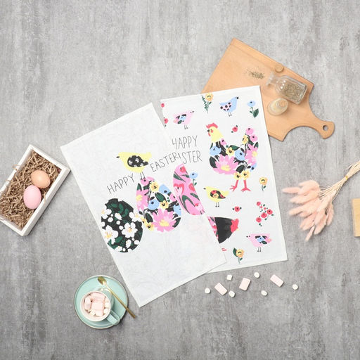 Набор кух. полотенец Доляна Happy easter 2 шт, 28х46 см, рогожка, 100% хл, 160г/м2  фото 9