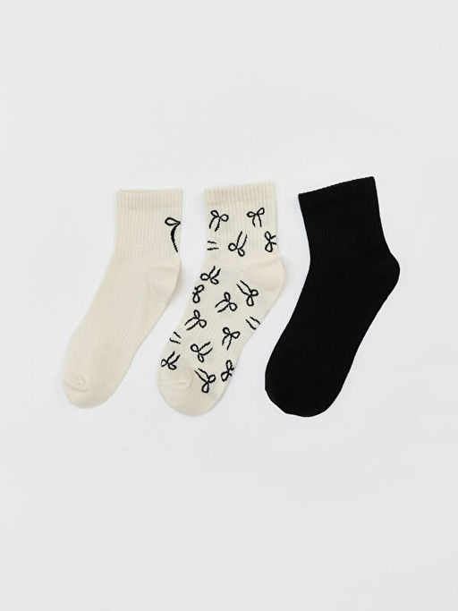 Bask?l? Kad?n Soket ?orap 3l?