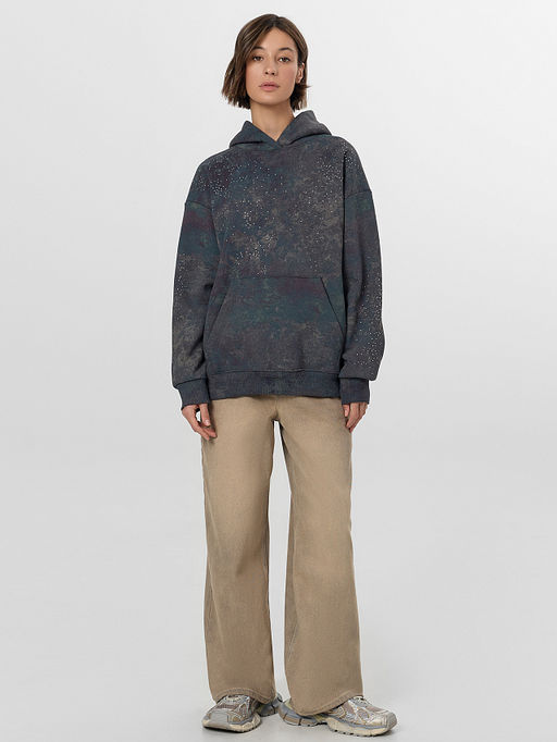 Худи женское серое с потертостями - Mark formelle фото 4