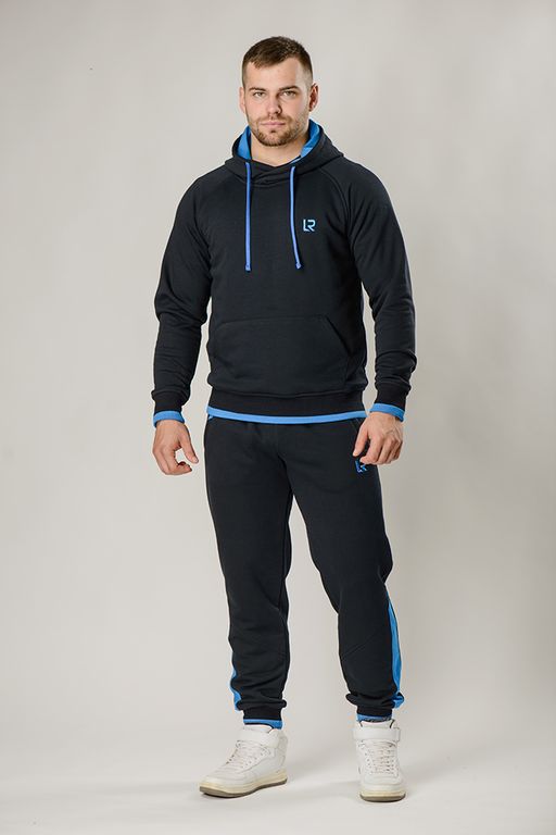 Спортивный костюм М-2804: Футер 3-х ниточный Тёмно-синий / Бирюза - Relay фото 2