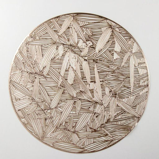 Набор салфеток сервировочных на стол Доляна Листья, d=38 см, 4 шт, цвет золотой  фото 4