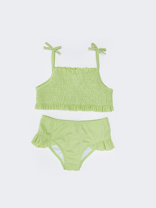 Esnek Kuma?tan K?z Bebek Bikini Tak?m? 2li