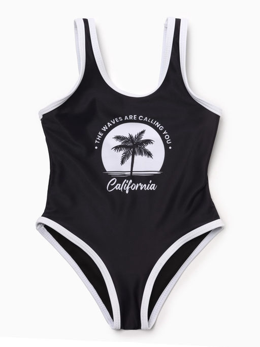 Купальник для девочки слитный KAFTAN: California, чёрный, размер 34 (122-128 см)