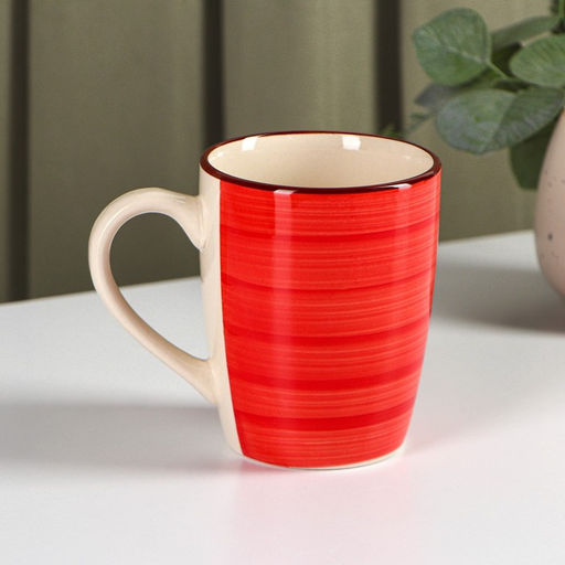 Кружка керамическая Доляна Морской мир, 360 мл, цвет красный  фото 2