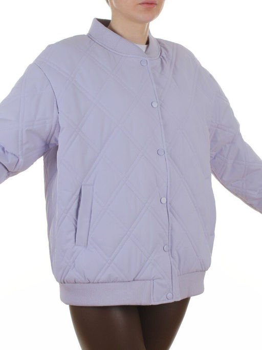 H24-91 LILAC Куртка-бомбер стеганная демисезонная женская (100 гр. синтепон)