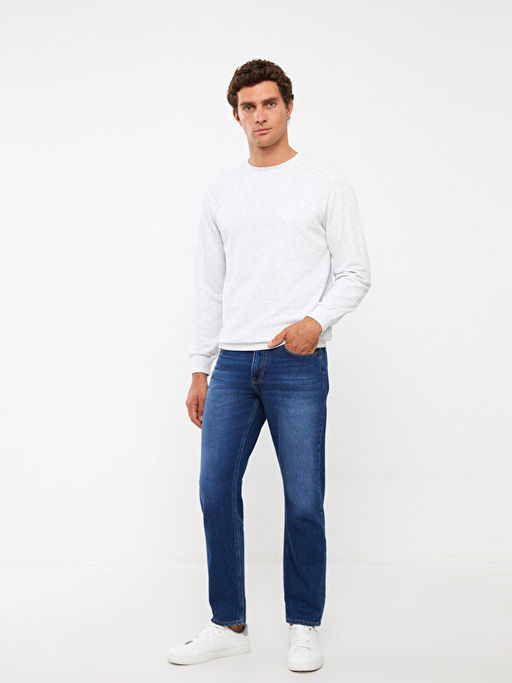 Bisiklet Yaka Uzun Kollu Erkek Sweatshirt