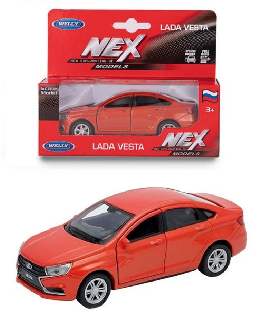 Welly. Машинка 1:38 "LADA Vesta" оранжевый арт.43727W-O