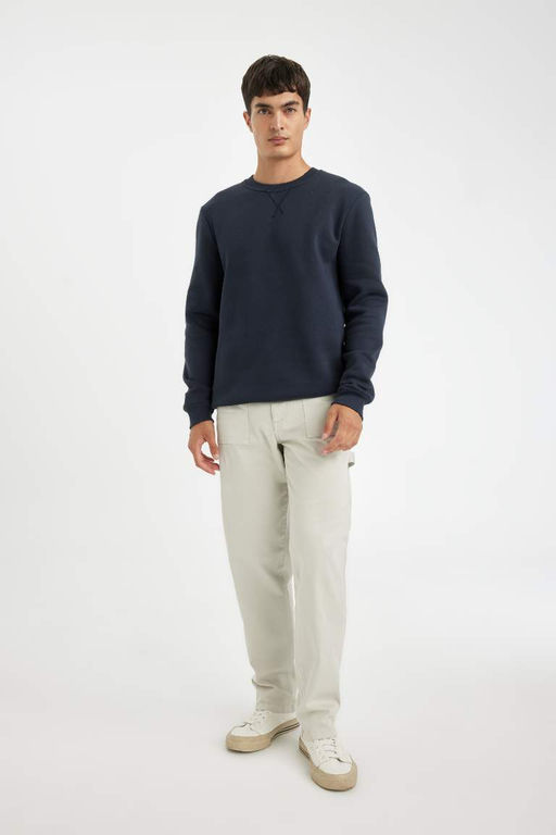 Толстый свитшот обычного кроя с круглым вырезом - Defacto фото 2