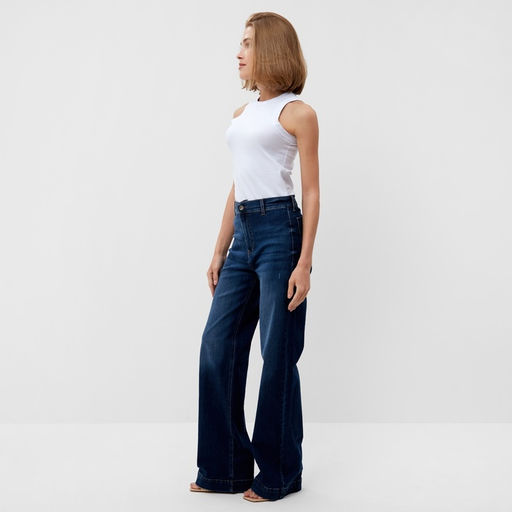 Джинсы женские палаццо MINAKU SLIM FIT, размер 48 (рост 168 см), синие