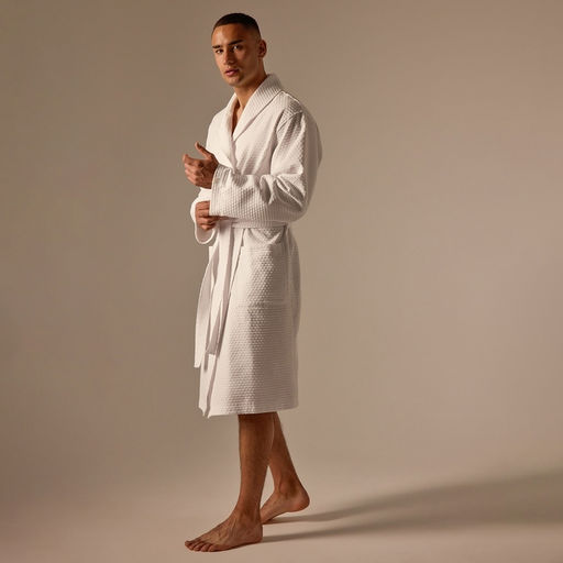 Халат вафельный мужской SL HOME: Waffle «Блан де Блан», размер XL, хлопок 100%, белый