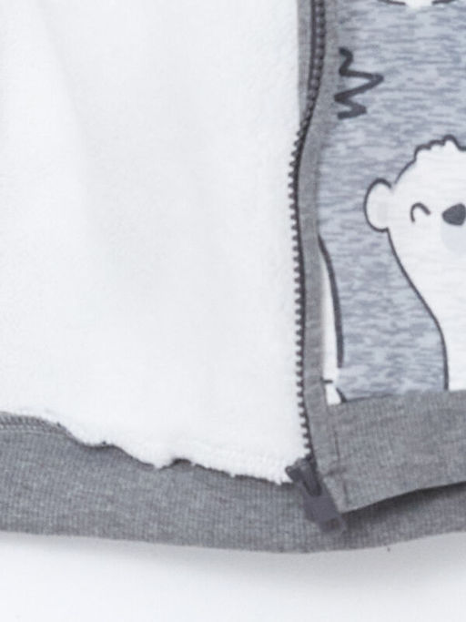 Kap??onlu Bask?l? Erkek Bebek H?rka