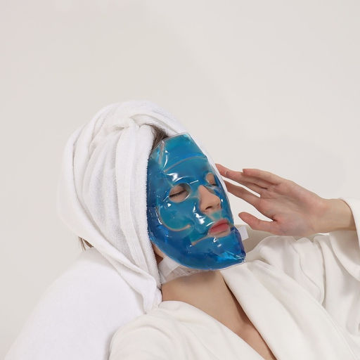 Маска для лица гидрогелевая, охлаждающая/согревающая, 22.5?19.5 см, синяя