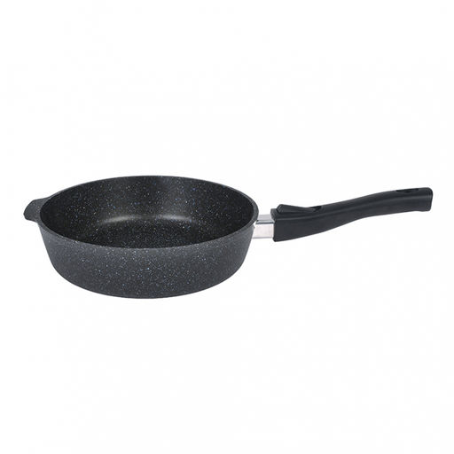 ЛА_АП_GRANIT (black) Сковорода глубокая 220мм с ручкой, , арт. сггч222а