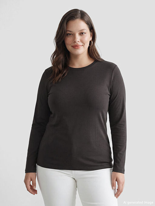 Bisiklet Yaka Kad?n Ti??rt