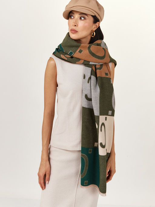 в составе ШЕРСТЬ  и КАШЕМИР Большой, мягкий, теплый  двусторонний палантин - Tantino фото 8