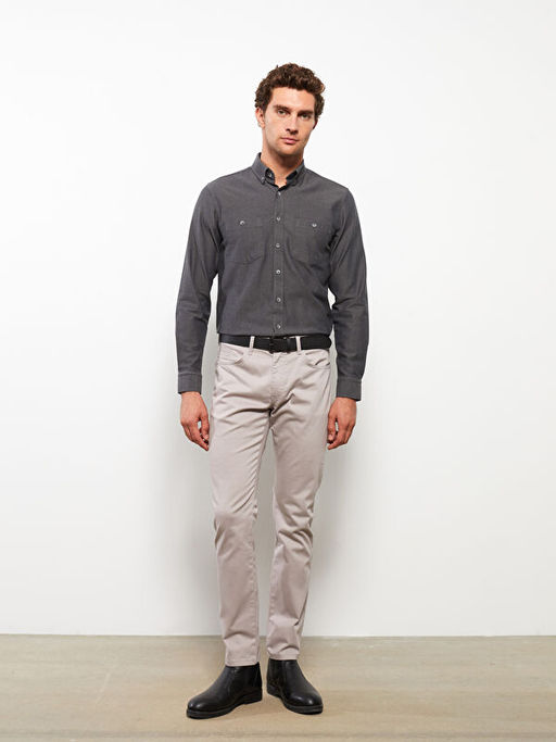 Regular Fit Uzun Kollu Gabardin Erkek G?mlek
