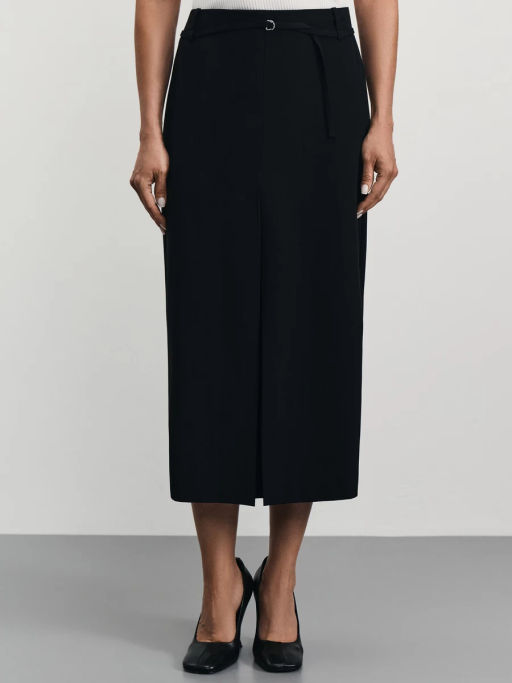 Юбка длины миди с декоративным разрезом спереди / Zarina фото 3