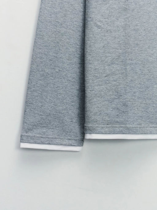 Контрастный лонгслив хенли / Zarina  фото 11