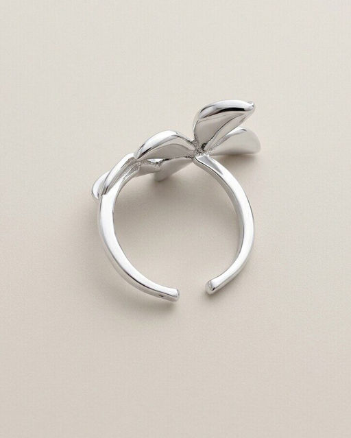 Кольцо с белым серебрением