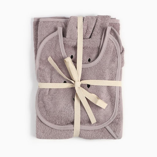 Набор Крошка Я (полотенце-уголок, рукавица, нагрудник), розовый, 100% хл, 360 гр/м2  фото 9