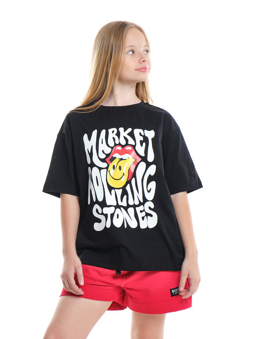 Футболка с принтом для девочки 22-9012 черный - Mini maxi фото 4