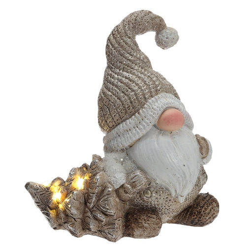 Фигрка декоративная "Гном" с подсветкой (LR44x2,прилаг), L13 W9 H17 см, 2в.