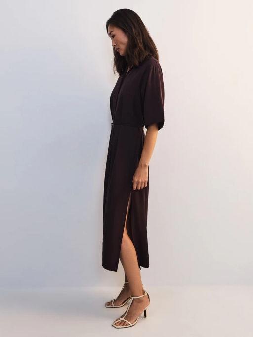 Льняное платье-рубашка с поясом ZR2605012904-27 / Zarina