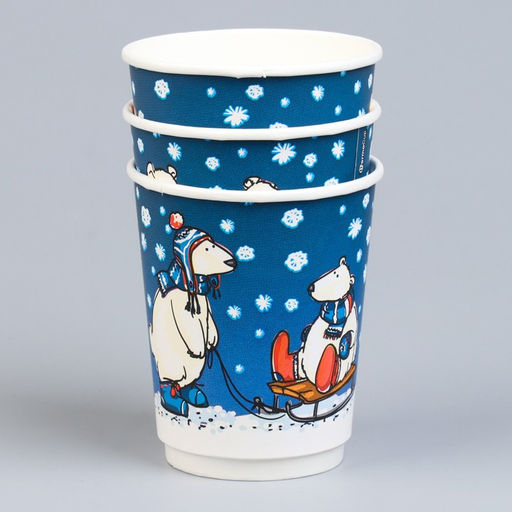 Цена за 20 шт. Стакан бумажный Мишки двухслойный, Soft Touch, 250 мл - Simaland фото 4