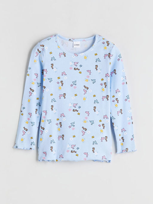 Bisiklet Yaka K?z ?ocuk Pijama Tak?m
