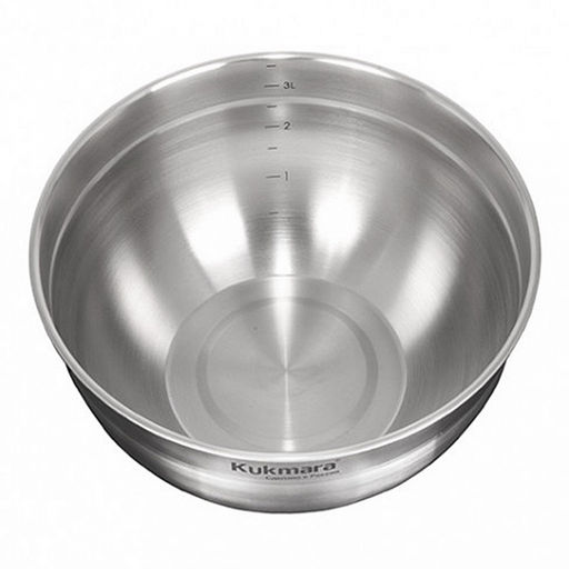 Миска из нержавеющей стали "Safia" 3,7л, д22см, h12,1см, s0,5мм, глубокая, мерная шкала, нержавейка AISI 304 (18/10) (Россия)