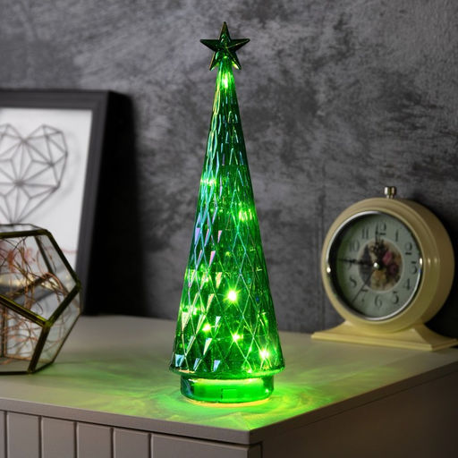 Фигура световая «Елка-хамелеон», 28.5×8.5 см, 10 LED, батарейки АААх2 (нет в комплекте), свечение тёплое белое