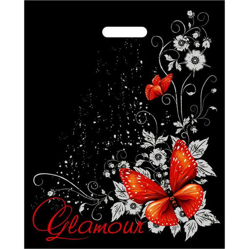 Цена за 50 шт. Пакет «Гламур», полиэтиленовый с вырубной ручкой, 60 мкм, 38×47 см