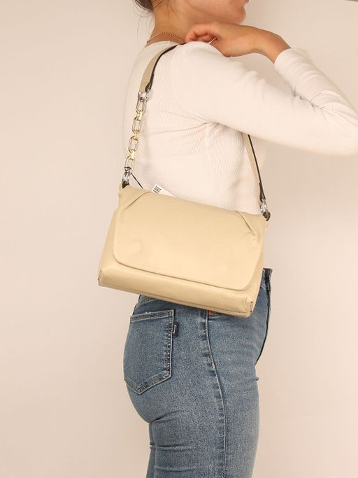 Сумка женская натуральная кожа GU 2033-8200, 1отд+карм/пер, плечевой ремень, бежевый SALE 265817 - Adelia фото 5