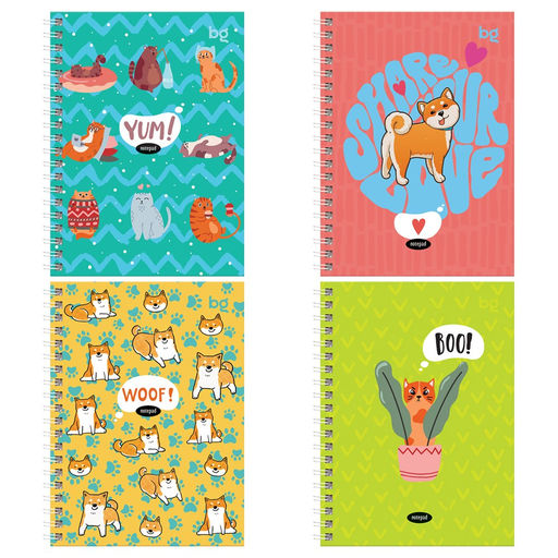 Книжка записная А6 96л., тв. обл., на гребне "Веселые друзья" ("BG", ЗКТ6гр96_лм_вл 57209) матовая ламинация, выб. лак